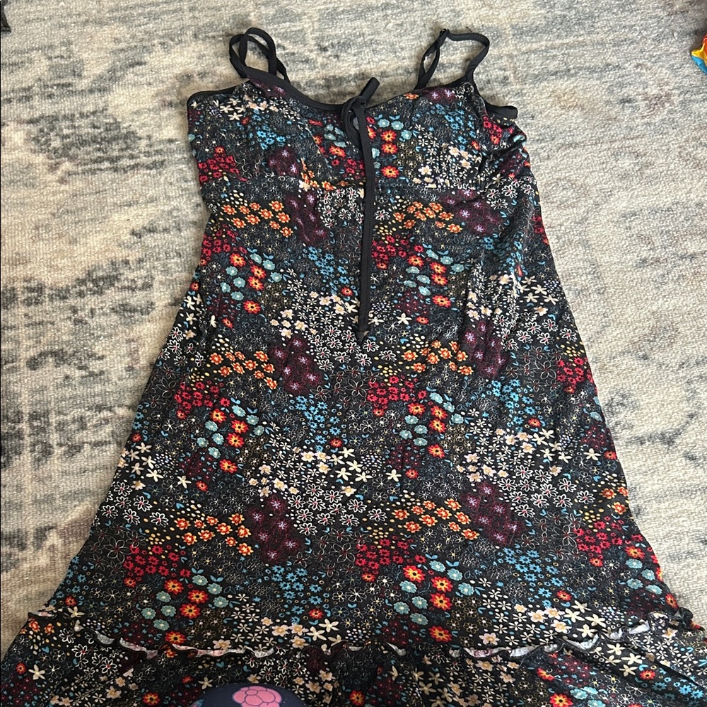 Papillon Blanc Floral Dress - Black, Red, Blue, White